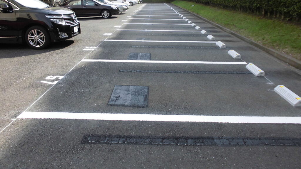駐車ラインの抹消工事の完了